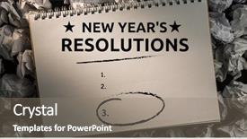  Presentation with new year - Beautiful PPT theme featuring zigzag line - list of new year resolution backdrop and a gray colored foreground