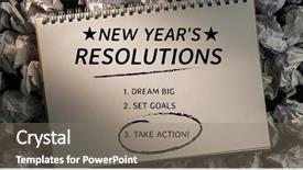  Presentation with goals - Beautiful theme featuring zigzag line - list of new year resolution backdrop and a gray colored foreground