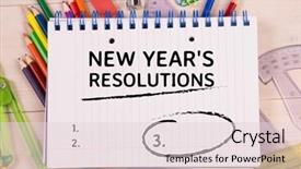  Presentation with goals - PPT theme enhanced with zigzag line - list of new year resolution background and a lemonade colored foreground