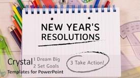  Presentation with goals - Audience pleasing presentation theme consisting of zigzag line - list of new year resolution backdrop and a lemonade colored foreground