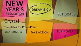  Presentation with goals - Presentation consisting of zigzag line - new year resolution goals written background and a gold colored foreground