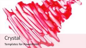  Presentation with fluid - PPT theme featuring zigzag line - red fluid lips gloss samples background and a coral colored foreground