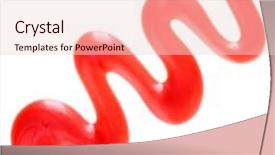  Presentation with toxicologie toxicology urine sample - Beautiful presentation design featuring zigzag line - red shower gel sample isolated backdrop and a lemonade colored foreground