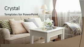  Presentation with flowers vase - Presentation theme enhanced with zigzag stripes - pastel color sofa with beautiful background and a sky blue colored foreground