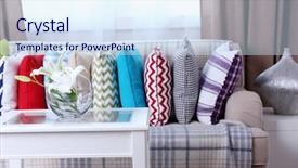  Presentation with colourful textured - PPT theme featuring zigzag stripes - sofa with beautiful colourful pillows background and a sky blue colored foreground