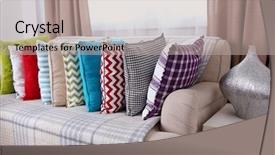  Presentation with bacteria colourful 3d - Cool new PPT layouts with zigzag stripes - sofa with beautiful colourful pillows backdrop and a mint green colored foreground