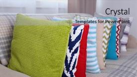  Presentation with room - Amazing presentation design having zigzag stripes - sofa with beautiful colourful pillows backdrop and a light gray colored foreground