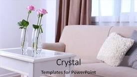  Presentation with flower beautiful lilac border - Colorful slide set enhanced with zigzag stripes - sofa with beautiful pillows backdrop and a  colored foreground