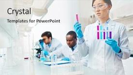  Presentation with chemicals - PPT theme with zika - group of international scientist working background and a  colored foreground