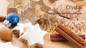  Presentation with cookies christmas - Beautiful slides featuring zimtstern-christmas-cookies backdrop and a coral colored foreground