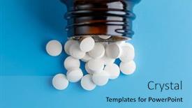  Presentation with zinc - PPT theme consisting of zinc-tables-nutrition-supplement-pills background and a light blue colored foreground