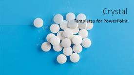  Presentation with zinc - Presentation theme having zinc-tables-nutrition-supplement-pills background and a light blue colored foreground