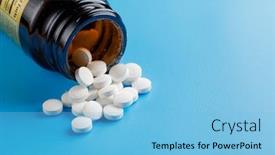  Presentation with zinc - Slide deck enhanced with zinc-tables-nutrition-supplement-pills background and a light blue colored foreground