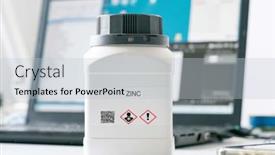  Presentation with laboratory chemical - Presentation with zinc-zinc-hazardous-chemical background and a lemonade colored foreground