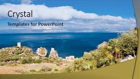  Presentation with italy - Cool new presentation theme with zingaro-natural-reserve-sicily-italy backdrop and a light blue colored foreground