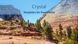  Presentation with scenic - Colorful presentation design enhanced with zion-canyon-scenic-drive-mountain backdrop and a light blue colored foreground