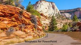  Presentation with asphalt - Cool new presentation design with zion-canyon-utah-usa-asphalt backdrop and a gold colored foreground