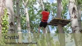  Presentation with adventure - PPT layouts having zip lining - young man on zipline background and a seafoam green colored foreground