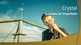  Presentation with adventure - Slide set featuring zipline-equipment-for-safety-adventure background and a ocean colored foreground