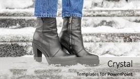  Presentation with city street - Colorful PPT theme enhanced with zipper - stylish woman wearing warm shoes backdrop and a light gray colored foreground