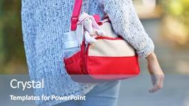  Presentation with bag - Slides having zipper - woman with baby bag background and a teal colored foreground