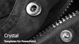  Presentation with kyc button representing know - Beautiful PPT theme featuring zipper and button on clothes backdrop and a dark gray colored foreground