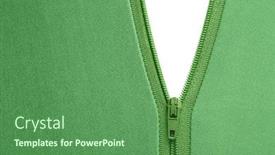  Presentation with garment - Colorful PPT layouts enhanced with zipper-of-a-green-garment backdrop and a ocean colored foreground