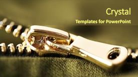  Presentation with clothes - Slide deck featuring zipper on clothes close up background and a tawny brown colored foreground