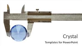  Presentation with crystal blue - Beautiful PPT theme featuring zircon - big blue crystal isolated backdrop and a white colored foreground