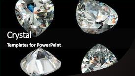  Presentation with gems - PPT theme featuring zircon - close up four heart shape background and a black colored foreground