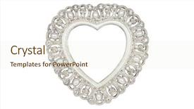  Presentation with antique picture frame - Beautiful presentation featuring zircon - silver heart picture frame isolated backdrop and a cream colored foreground