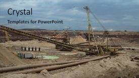  Presentation with metallurgical - PPT theme with zircon - state mining and metallurgical plant background and a light blue colored foreground