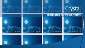  Presentation with zodiac - Amazing slide set having zodiac constellations with full moon backdrop and a ocean colored foreground