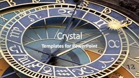  Presentation with prague astronomical clock - PPT theme featuring zodiac signs - prague old town astronomical clock background and a gray colored foreground