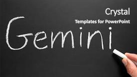  Presentation with gemini - Audience pleasing theme consisting of zodiac signs - star sign gemini written backdrop and a  colored foreground