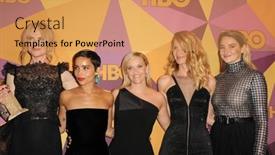  Presentation with golden awards - Amazing theme having zoe-kravitz-reese-witherspoon-laura backdrop and a yellow colored foreground
