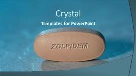  Presentation with drug - PPT theme with zolpidem-drug-pill-medication-ob and a ocean colored foreground