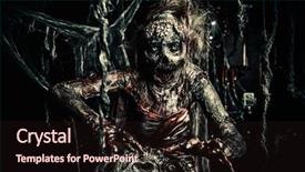  Presentation with zombie - Colorful PPT layouts enhanced with zombie bride bloody dead bride backdrop and a wine colored foreground