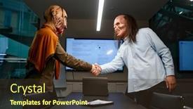  Presentation with zombie - Slides consisting of zombie-businessmen-handshake-to-confirm background and a tawny brown colored foreground