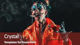  Presentation with horror - Presentation with zombie clown horror thriller film background and a crimson colored foreground