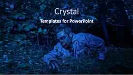  Presentation with zombie - PPT layouts having zombie-comes-out-of-ground background and a navy blue colored foreground
