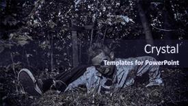  Presentation with zombie - Colorful PPT theme enhanced with zombie-comes-out-of-ground backdrop and a wine colored foreground