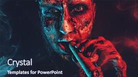  Presentation with horror - Presentation theme with zombie smoking a cigar halloween background and a wine colored foreground