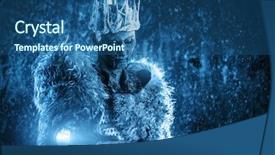  Presentation with armor - Cool new PPT theme with zombie warrior in the armor backdrop and a ocean colored foreground