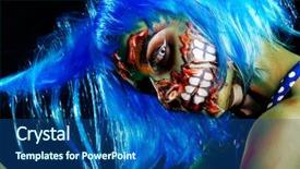  Presentation with zombie - Audience pleasing presentation theme consisting of zombie woman body-painting project backdrop and a ocean colored foreground
