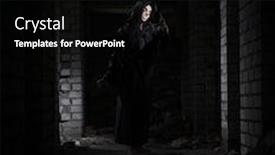  Presentation with zombie - Theme having zombie-woman-in-the-old background and a black colored foreground