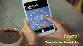  Presentation with european union - Theme consisting of zone text and european union background and a tawny brown colored foreground