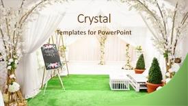  Presentation with decor - Amazing slides having zoning - beautiful wedding decor bench backdrop and a lemonade colored foreground