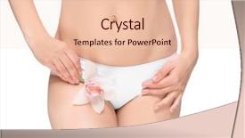  Presentation with indigo zone - PPT theme consisting of zoning - young woman with epilated bikini background and a lemonade colored foreground