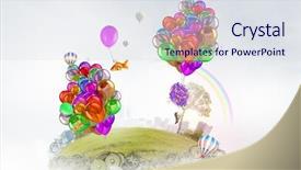  Presentation with flying - Audience pleasing PPT theme consisting of zoo free - aerostats flying high mixed media backdrop and a  colored foreground